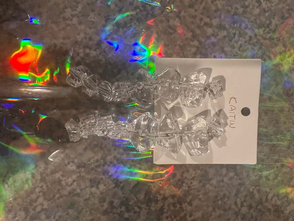 KAITIN Clear Lucite Ice Cube Statement Dangle Earrings